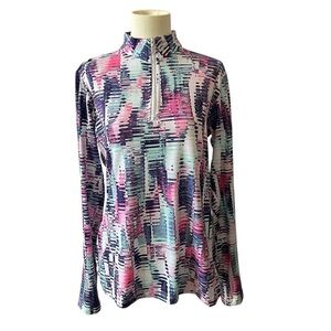 SOFIBELLA UV FEATHER OUTERWEAR PULLOVER GOLF TOP M VIBES ATHLETIC SPORTY STRETCH